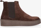 Tango | Kelsey 1-b dk brown suede chelsea boot - dk brownsole | Maat: 40