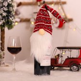 1 Stuk - Wijnfleshoes - Flesdecoratie - Kerstman - Kersttafel Decoratie - Kerstmuts - Versiering - Kerst Feest Wijnfles - Leuke Kerstdecoratie