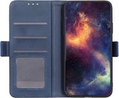 Casecentive Magnetic Leather Wallet case - Étui portefeuille en cuir magnétique - Galaxy S20 - Bleu