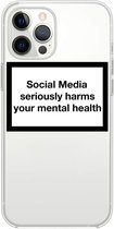 CF Pack - iPhone 13 Pro Hoesje Siliconen Shock Proof - Social Media Seriously Harms Your Mental Health - Case Met Dichte Notch - iPhone 13 Case Siliconen Hoesje Cover - iPhone 13 Hoes Hoesje 