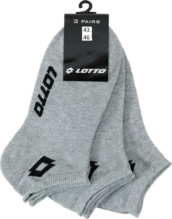 Verdorren Cyclopen Muf Lotto Sneaker Sokken - sport sokken - korten sokken - lotto sokken - 3  Grijs Paar -... | bol.com