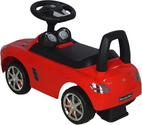 Eco Toys Mercedes SLS Loopauto - Rood - met claxon en muziek - ECOTOYS
