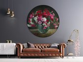 Textirieur Muurcirkel Vintage Bloemen op ronde vaas 100CM