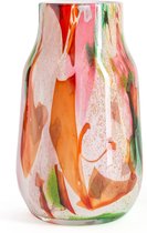 Design vaas Verona large - Fidrio Mixed Colours - glas, mondgeblazen bloemenvaas - diameter 11 cm hoogte 36 cm