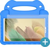 Cazy Samsung Tab A7 Lite hoes Kinderen - Kids proof back cover - Draagbare tablet kinderhoes met handvat – Met Screenprotector - Blauw