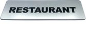 Deurbordje met tekst Restaurant - Deur Tekstbordje - Deur - Zelfklevend - Bordje - RVS Look - 150 mm x 50 mm x 1,6 mm - 5 jaar Garantie