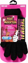 Heat Keeper Chenille dames thermo handschoenen zwart  - One size