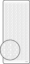 Vaessen Creative Sticker - 10x23cm - 10st - zilver getal 80