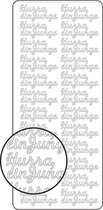 Vaessen Creative Sticker - 10x23cm - 10st - zilver Hurra ein Junge