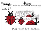 Crealies Partz snijmal - no.27 Lieveheersbeestje 4stuks