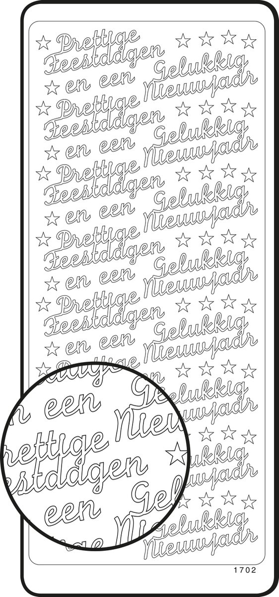 Afbeelding van product Vaessen Creative Sticker - 10x23cm - 10st - zilver diversen kerst