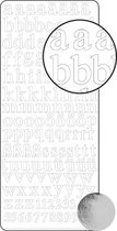 Vaessen Creative Sticker - 10x23cm - 10st - zilver alfabet cijfers