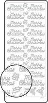Vaessen Creative Sticker - 10x23cm - 10st - zilver merry christmas