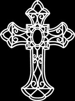 Hobbysjabloon - Template 4x4" 10x10cm ornate cross