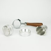 Barista set - luxe - 51mm - zilver - naked portafilter - koffieverdeler - dosing cup - doseerring