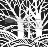 Hobbysjabloon - Template 6x6" 15x15cm tree paradise