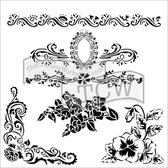 Hobbysjabloon - Template 6x6" 15x15cm floral flourish