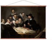 Poster In Posterhanger - Anatomische Les - Kader Hout - 50x70 cm - Rembrandt van Rjn - Ophangsysteem - Kunst