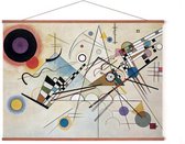 Poster In Posterhanger - Composition VIII - 50x70 cm - Wassily Kandinsky - Kader Hout - Ophangsysteem - Abstracte Kunst