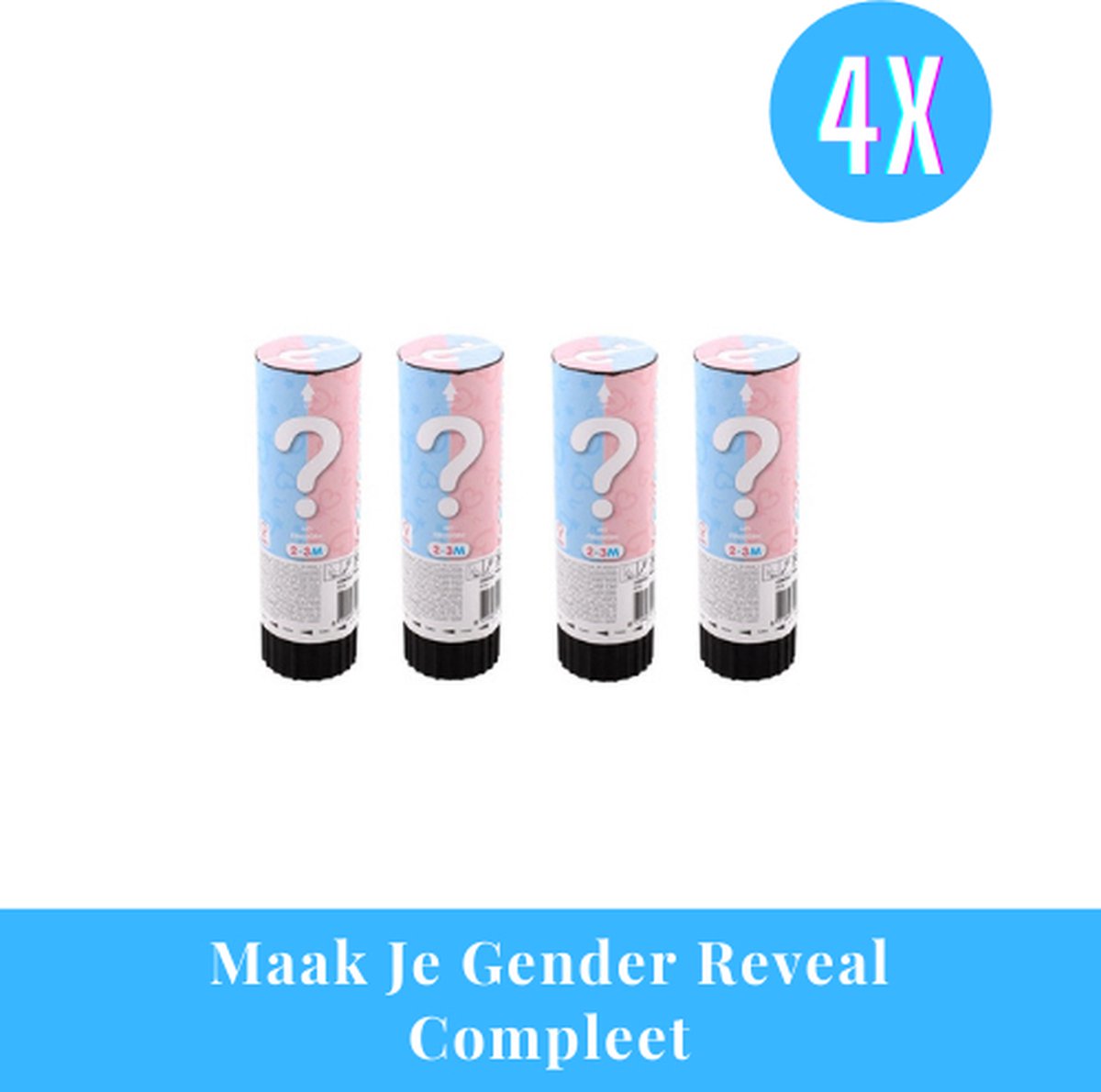 4x Jongens Gender Reveal Confetti Kanon Blauw Versiering Gender Cadeau bol