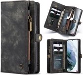 CaseMe Vintage Wallet hoesje Samsung S21 Ultra Zwart