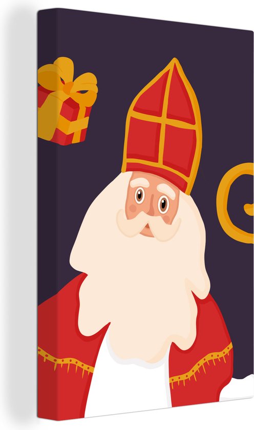 Tableau sur toile Sinterklaas - Personnel - Saint - Enfants - Garçons - Filles - Kids - 120x180 cm - Décoration murale XXL