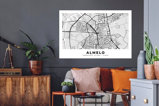 Stickers muraux - Plan de la ville - Almelo - Nederland - 120x80 cm - Feuille adhésive - Carte