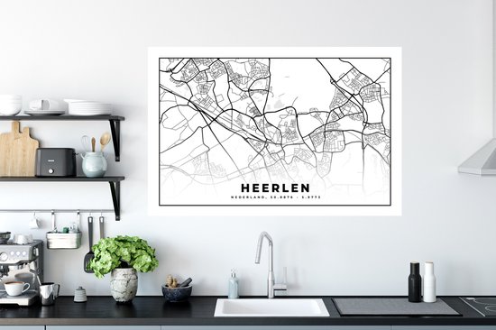 Stickers Stickers muraux - Plan de la ville - Heerlen - Pays- Nederland - 120x80 cm - Feuille adhésive - Carte