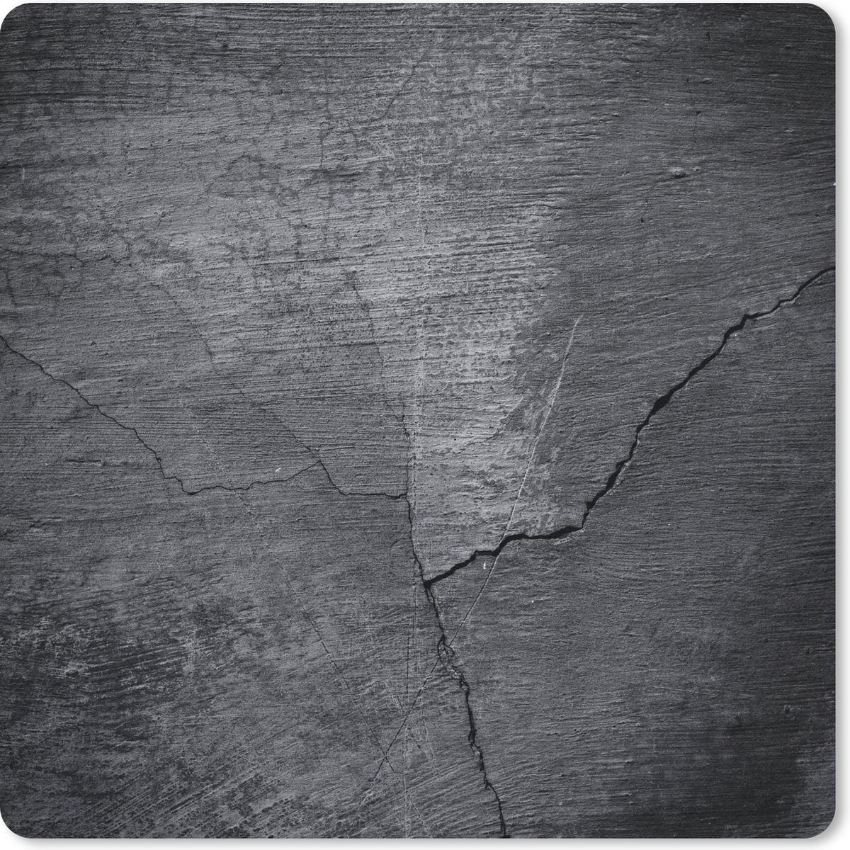 Muismat 30x30 cm - Mousepad Beton - Zwart - Scheur - Muismatten