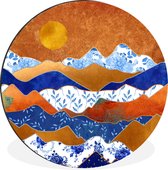 Wall Circle - Wall Circle - Or - Blauw de Delft - Motifs - Aluminium - ⌀ 90 cm - Intérieur et Extérieur