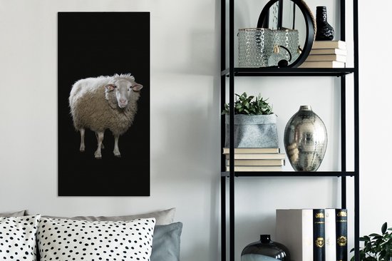 Tableau Mouton - Animaux de la ferme - Zwart - 40x80 cm - Décoration murale