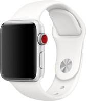 Geschikt voor Apple Watch Sportieve Siliconen Horlogebandje - 42/44/45mm - Beige Wit