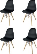 Set Van 4 Eetkamerstoel Kuipstoel Gond Zwart PP