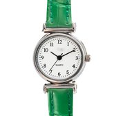 Horloge groen- croco- Eva-  2.5 cm- leer-Charme Bijoux