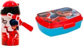 Miraculous ladybug lunchbox / broodtrommel + drinkbeker/drinkfles 500 ml