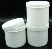 Pots 500 ml vides 50 pièces - Pot vide avec couvercle à vis et couvercle intérieur - Pot à pommade