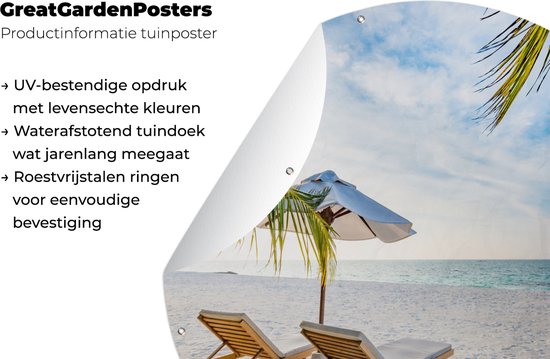 Chaise de Plage Garden Circle - Parasol - Coucher de Soleil - 120x120 cm - Affiche de Jardin - XXL