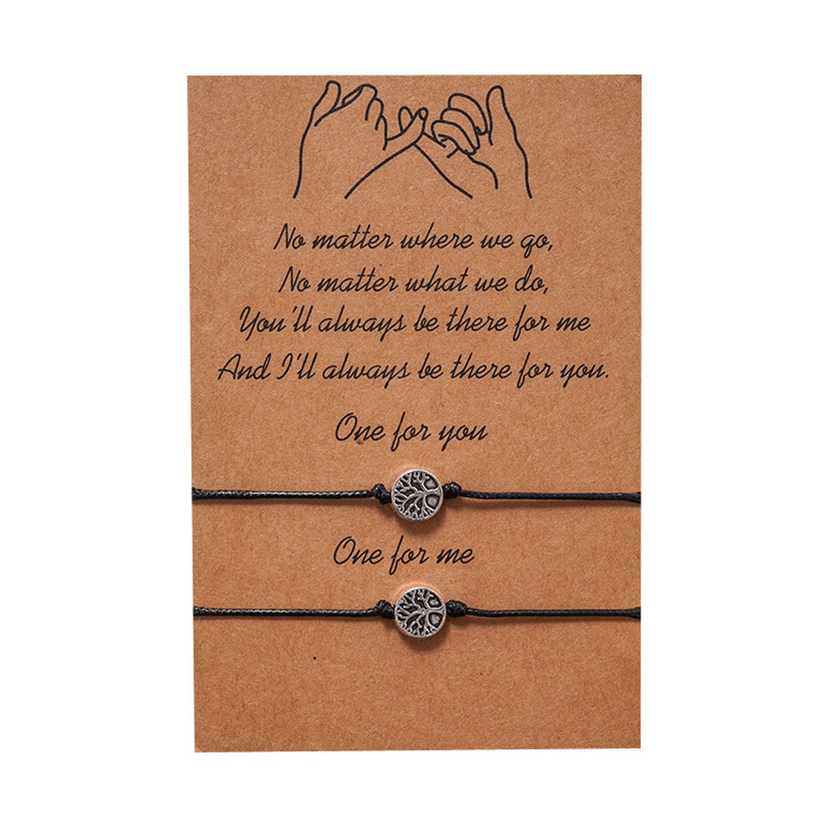 Bixorp Friends Vriendschapsarmbandjes voor 2 met Zilverkleurige Levensboom - BFF ArmbandMeisjes - Best Friends Armband Vriendschap Cadeau voor Twee