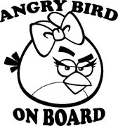 Baby On Board (wit) (20x15cm) Angry Bird Girl