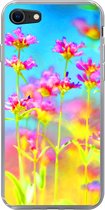 Geschikt voor iPhone 7 hoesje - Bloemen - Kunst - Psychedelisch - Siliconen Telefoonhoesje