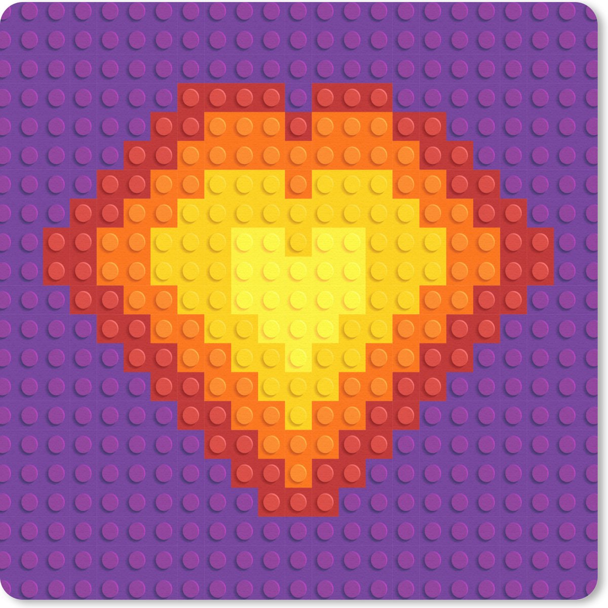 Muismat 30x30 cm - Mousepad Patroon - Hart - Muismatten
