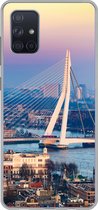 Geschikt voor Samsung Galaxy A51 5G hoesje - Rotterdam - Skyline - Zonsondergang - Siliconen Telefoonhoesje