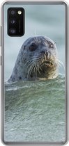 Geschikt voor Samsung Galaxy A41 hoesje - Noordzee - Zeehond - Water - Siliconen Telefoonhoesje