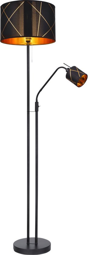 Globo - Vloerlamp Modern interieur - Zwart - H:175cm - E27 - Voor Binnen -  Metaal -... | bol.com