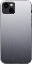 Geschikt voor iPhone 13 mini hoesje - Aluminium print - Metaal - Grijs - Siliconen Telefoonhoesje