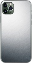 Geschikt voor iPhone 11 Pro Max hoesje - Metaal print - Grijs - Zwart - Wit - Siliconen Telefoonhoesje