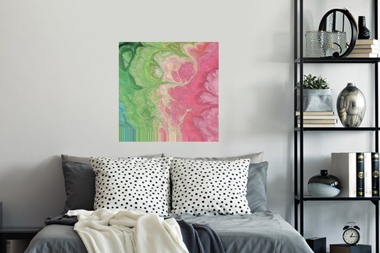 Muurstickers - Sticker Folie - Verf - Kunst - Psychedelisch - 80x80 cm - Plakfolie - Muurstickers Kinderkamer - Zelfklevend Behang - Zelfklevend behangpapier - Stickerfolie