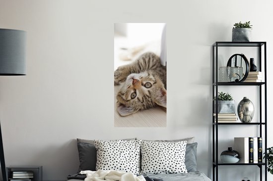 Stickers muraux - Autocollants - Chaton - Soleil - Marron - Filles - Enfants - Garçons - Enfant - 60x120 cm - Autocollants Stickers muraux pour chambre d'enfant - Papier peint autocollant - Papier peint autocollant - Autocollants