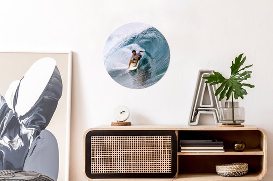 WallCircle - Wall Circle - Wall Circle Indoor - Surfing Man - 30x30 cm - Décoration murale - Peintures Ronds