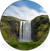 Cercle mural - Cercle mural - Cascade - Islande - Nature - Aluminium - ⌀ 120 cm - Intérieur et Extérieur XXL